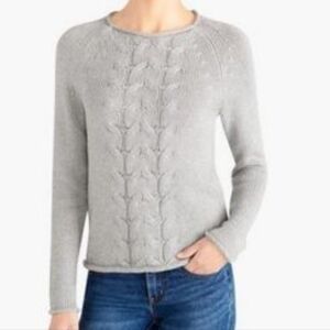 J. Crew Gray Cable Knit Sweater